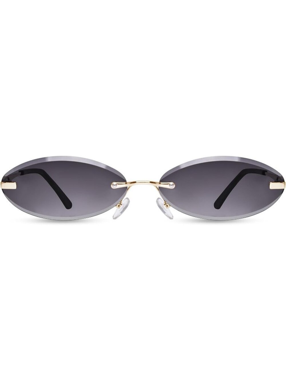 Women UV400 Protection Retro Metal Frame Sun Glasses Narrow Shades Y2K Black
